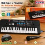Storio Kids Piano Keyboard with Mic | 37 Keys, 8 Rhythms, 8 Tones & 6 Demo Songs | Electronic Musical Toy for Boys & Girls Age 2-5 | Educational & Recording Keyboard for Beginners - Image 5
