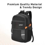 Safari Omega spacious/large laptop backpack with Raincover, college bag, travel bag for men and women, Black, 30 Litre - Image 9