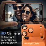 JETech Camera Lens Protector for iPhone 17 Pro, Orange, 1-Pack - Image 6