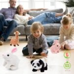 SHINETOY Hopping Rabbit Interactive Electronic Pet Plush Bunny Toy with Sounds and Movements Animated Walking Wiggle Ears Twitch Nose Gift for Toddlers Birthday, White, 7'' - Image 7