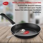 Pigeon Mio Nonstick Aluminum Cookware Gift Set, Includes Flat Tawa, Fry Pan, Kadai with Glass Lid, Kitchen Tool Set, Black, 8 Pieces - Image 5