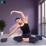 Yoga Blocks Pack of 2 with Belt and 2 Knee Pad for Exercise, Yoga, Pilates & Gym Block Pair to Improve Strength, Balance, Stretching Yoga Bricks Set with Strap for Women and Men, Navy Blue - Image 8