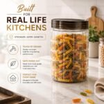 CELLO Checkers Kitchen Storage Container Box Set of 18 Pcs Grey (6x300ml, 6x650ml, 6x1200ml) | Transparent Unbreakable Fridge Safe Stackable Airtight Storage Canister Set For Spices Dry Fruits Grains - Image 7