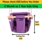 Shopoflux Baby Swing for Indoor Outdoor Use | Kids Jhula (6 Months To 3 Years, Up To 25 Kg) | Purple Polyester, 9 Inch - Image 2