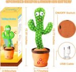 Storio Rechargeable Toys Talking Cactus Baby Toys for Kids Dancing Cactus Toys Can Sing Wriggle & Singing Recording Repeat What You Say Funny Education Toys for Children Playing Home Decor for Kids - Image 2