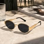 ArrowMax Fashionable Retro Oval Sunglasses for Women & Men | Trendy, Stylish & Classic 90s-Inspired Design | UV400 Protection & Durable Metal Frame - Image 4