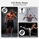 Fashnex Resistance Bands Set for Exercise, Stretching and Workout Toning Tube Kit with Foam Handles, Door Anchor, Ankle Strap and Carry Bag for Men, Women (100LB) - Image 6