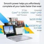 ASUS Vivobook 16,Smartchoice, 13th Gen, Intel Core i5-13420H,16GB RAM,512GB SSD,FHD, OLED,Win 11,M365 Basic (1Y),Backlit Keyboard,Office 2024,Silver,1.88 kg,X1605VA-SH1952WS, Thin & Light Laptop - Image 2