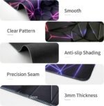 Large Desk Mouse Mat, Extended Gaming, Office Keyboard Pad, Waterproof Non-Slip Surface, Stitched Edge Anti-Fray Thick Fabric Rubber Base Mat for Home Laptop Study or Work Setup (Gaming) - Image 4