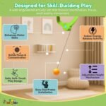 Toy Imagine Indoor Hanging Table Tennis Trainer for Kids Age 5-14 | Door Mounted Ping Pong Game Set with 2 Rackets 6 Balls | Indoor Sports Game for Boys and Girls Home Play Activity - Image 3