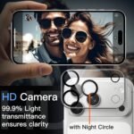 JETech Camera Lens Protector Guard for iPhone 17 Pro, Clear, 3-Pack - Image 6