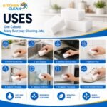 Kitchen Clean® Magic Eraser Cuboids Pack of 5 | Chemical-Free Multipurpose Magic Sponge | Switch Boards, Taps, Wall Stain Remover | Glass, Shoes & Sneakers Cleaning Sponge - Image 3