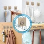 Heavy Duty Self Adhesive Wall Hooks | Waterproof PVC Sticky Hooks Stainless Steel Big Hooks for Home Storage Bathroom Kitchen | Silver Multipurpose 10KG Capacity (Golden Hook 10-pcs) - Image 5