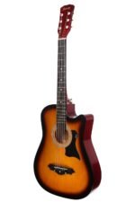 Juarez Lindenwood Acoustic Guitar Kit, JRZ38C/3TS 38 Inches Cutaway, 38C With Bag, Strings, Picks And Strap, 3TS Sunburst - Image 2