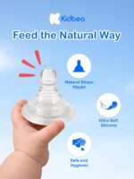 Kidbea Stainless Steel Baby Feeding Bottle 250ml | Soft Silicon Gentle Flow Nipple Baby Milk Bottle Feeder for Newborns & Infant, Bpa Free, 0+ Months - Image 6