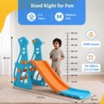 Amazon Brand – Solimo Penguin 2-in-1 Kids Slide with Basketball Hoop & Ball | Medium | Indoor & Outdoor | Safe for Boys & Girls | Age 2-3 Years | Easy Assembly | Multicolor - Image 3