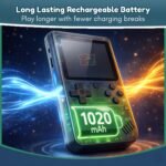 TOYTONIC Rechargeable Pocket Video Game Console for Kids 400-in-1 Retro Handheld Gaming Device with Built-in Classic Games, TV Output Support(Color Assorted) - Image 6