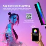HIFFIN HF-550 30W RGB Stick Light for Video Shooting & Photography, Handheld LED Light Stick with Barndoor, 2500K-9900K CCT, 24 FX Effects, 95+ CRI, App Control, 4000mAh Battery, Type C Charging - Image 7
