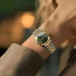 Carlton London Harper Women Analog Watch, Round Dial, Stainless Steel Strap, Quartz Movement, Green Dial, Silver Strap, 30M Water Resistant | CLRLW-006 - Image 2