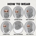 Allextreme Dryfit Full Face Mask with Enhanced UV Sun Wind & Dust Protection for Riding, Skiing, Cycling & Hiking | 9-in-1 Balaclava Helmet Liner Anti-Pollution Bandana for Men & Women Riders (Grey) - Image 6