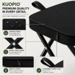 Folding Stool Portable Mini Outdoor Seat with Carry Bag - Lightweight Foldable Metal Frame Stool with Fabric Top, Compact Travel Chair for Camping, Fishing, Hiking and Home Use (Black) - Image 4