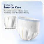 Amazon Basics Economy Adult Diapers Pant Style for Men & Women | Medium Size | 30 Count (10 x Pack of 3) | Up to 8 Hours Absorbency | Wetness Indicator | Soft & Comfortable | Disposable | White - Image 3