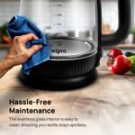 Wipro Elato BK214 1.8 litre Glass LED electric Kettle| Auto cut off | Triple Protection - Dry Boil, Steam & Over Heat |Stainless Steel Inner Body | 1200 watts - Image 5