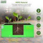 Anandi Green's Premium HDPE UV Protected 260 GSM Square Shaped Green Colour Plants Grow Bags Suitable for Terrace and Vegetable Gardening (Pack of 2, 24X18X9 INCH) - Image 4