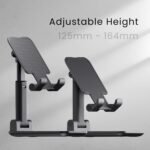 Ambrane Multipurpose Tabletop Mobile Stand | Adjustable Angle & Height| Universal Holder for iPhone, Samsung, OnePlus & All Smartphones | Portable, Anti-Skid | for Home, Office, Bed & Gifting (Black) - Image 6