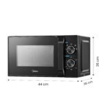 Midea 20L Solo Microwave Oven | 5 Power Levels + Defrost | 10-Year Magnetron Warranty | Mechanical Knob Control | Easy-Clean Powder-Coated Cavity | Energy Efficient | Oven for Reheating & Cooking - Image 3