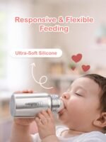 Kidbea Stainless Steel Baby Feeding Bottle 250ml | Soft Silicon Gentle Flow Nipple Baby Milk Bottle Feeder for Newborns & Infant, Bpa Free, 0+ Months - Image 8