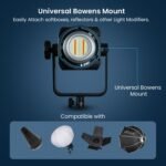 HIFFIN (COB-150P) 150W RGB LED Video Light | 2800K–6800K Dimmable | 11 FX Modes | 9800 Lumens | Remote Control | 220V Power Supply | Perfect for Studio Lighting, Photography & Videography - Image 4