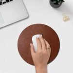 DailyObjects Orb Mouse Pad | Extended for Laptop, for PC, and Wireless Mouse | Handcrafted | Anti-Slip, Anti-Skid | Large Premium Vegan Leather Finish for Home, Office, Gaming - Tan - Image 2
