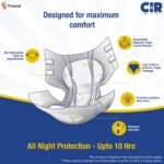 CIR Premium Adult Diaper - Tape Style | All Night Protection with Aloe Vera | Medium (M) Size | Waist (71-111cm|28"-44") | 10 Units - Image 4