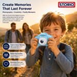 Storio Rechargeable Kids Camera Toy 3.0MP - Blue | 1080P Video Camera with 2-Inch Screen Supports 32GB with Games,Filters,Time-Lapse Educational Birthday Gift for Boys & Girls Age 3–12 - Image 6