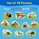 Kids Puzzleup Learn Animal Homes,10-In-1 Entry Level Puzzle,45 Big Size Jigsaw Pieces,Montessori Educational Toy To Improve Memory & Unlock New Words,Gift For Boys & Girls Age 3,4 & 5 Yrs - Image 4