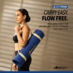 Boldfit Yoga Mat for Women & Men TPE Alignment 6mm thickness Non Slip Classic Pro Exercise Mat for Home Workout Pilates Floor Exercises Gymnastics Meditation with carry Bag & strap - Pro Blue - Image 8