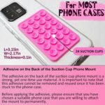 CERLINK Suction Phone Case Grip for Mobile Phone, Silicone Adhesive Sticker 24 Cup Strong Gripper Compatible with Mirror,Marble,Glass (White,Pink) - Image 6