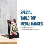 GLORY MEDAL HANGERS Single special Medal Table Top Display Holder (Pack of 3) - Black Metal Glossy Finish | Tabletop Medals Ribbon Rack | Special Medal Hanger for Sports Achievements - Image 4
