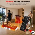 PowerMax Fitness TDM-98 4HP Foldable Motorized Manual Incline Treadmill for Home Use, 110kg Max User, Max Speed-10kmph, Preset programs, Heart Rate Sensors, AUX, Speaker, USB, LED Display,Black - Image 12