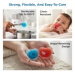 Mee Mee Ultra Light Silicone Baby Pacifier & Teether, BPA-Free, Soft Nipple Design, Oral Soothing, Pack of 2, 0–6 Months, Blue/Red - Image 8