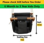 Shopoflux Baby Swing for Indoor and Outdoor Use | Kids Jhula (6 Months To 3 Years, Up To 25 Kg, Grey) - Polyester, 24 Cm - Image 2