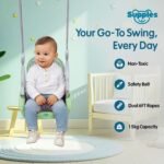 Amazon Brand - Supples Baby Swing for Kids | Non-Toxic Plastic | Indoor & Outdoor Use | Adjustable Design with Safety Belt | Age 6 Months to 4 Years | Green & Grey - Image 2