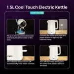 wipro ABS Elato BK210 Cool Touch Double Layer Electric Kettle, 1.5 Litres, Anti-Rust Shield, Super Fast Heating, 3X Protection-Overheating, Dry Boil & Auto Shut-Off,1000 Watts, 2 Years Warranty, White - Image 5