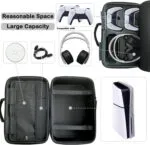 PSS Storage Bag, Hard Travel Carrying Case, Waterproof with Both Side Compartments Travel Accessories Compatible with PlayStation 5 Slim Disk/ Digital Edition Console Case - Image 5