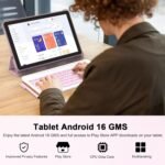 CUPEISI Android 13 Tablet 10 inch 12GB RAM+128GB ROM/1TB Expandable Tablet, Bluetooth, Wi-Fi, 2024 Newest 2 in 1 Tablets with Keyboard Case, Mouse Capacitive Pen, 2.0 Quad Core CPU - Image 2