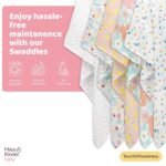 haus & kinder 100% Cotton Muslin Swaddle Wrap for New Born Baby | Pack of 5 (100×100 cm) | Baby Blanket & Swaddles for Newborn | Eleflora Collection - Image 5