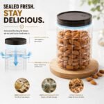 CELLO Checkers Kitchen Storage Container Box Set of 18 Pcs Grey (6x300ml, 6x650ml, 6x1200ml) | Transparent Unbreakable Fridge Safe Stackable Airtight Storage Canister Set For Spices Dry Fruits Grains - Image 3