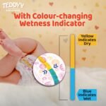 TEDDYY Premium Baby NB Size Diaper Tape Style | 66 Count (New Born) | 2-5 kgs (Pack of 1) | Quick Absorbency | Extra Super Soft | Anti - Bacterial | Colour Changing Wetness Indicator with Adjustable Grip Tapes - Image 4