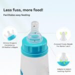 Mylo Baby 2 in 1 Feeding Bottle with Spoon (250 ml) for New Born Baby | Anti Colic & BPA Free Feeding Bottles | Feels Natural Baby Bottle | Easy Flow Neck Design- Blue Elephant - Image 4